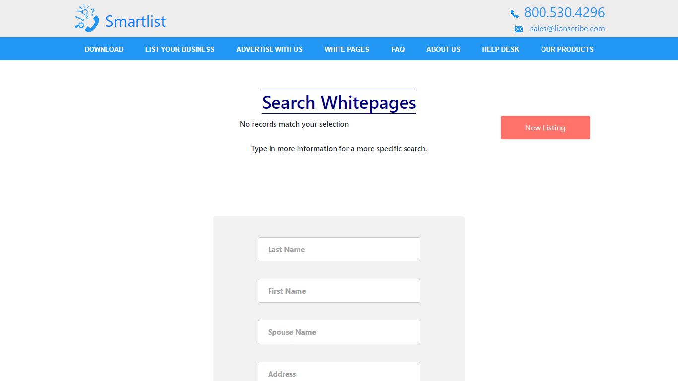 smart list - Whitepages Online